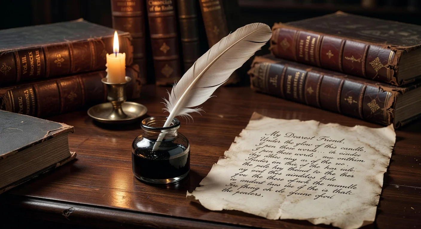 Classic quill pen writing on paper